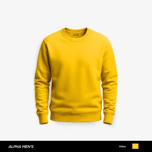 Calm Plain Yellow Sweatshirt for Men