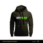 Storm Printed Army-Green Hoodie For Men