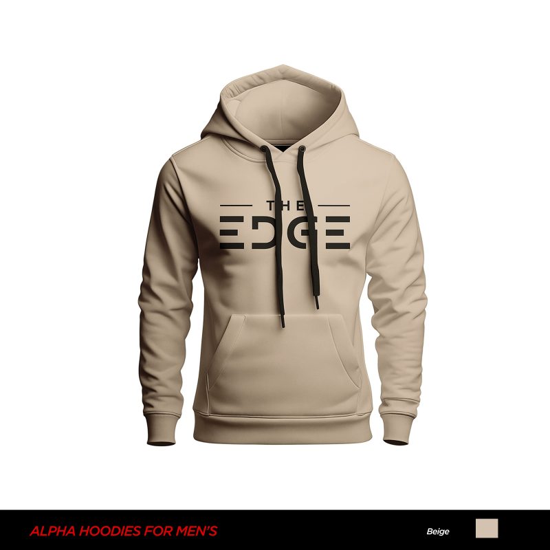 The Edge Printed Beige Hoodie For Men The Edge Printed Beige Hoodie For Men