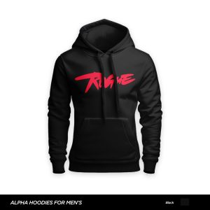 Rogue Printed Black Hoodie For Men