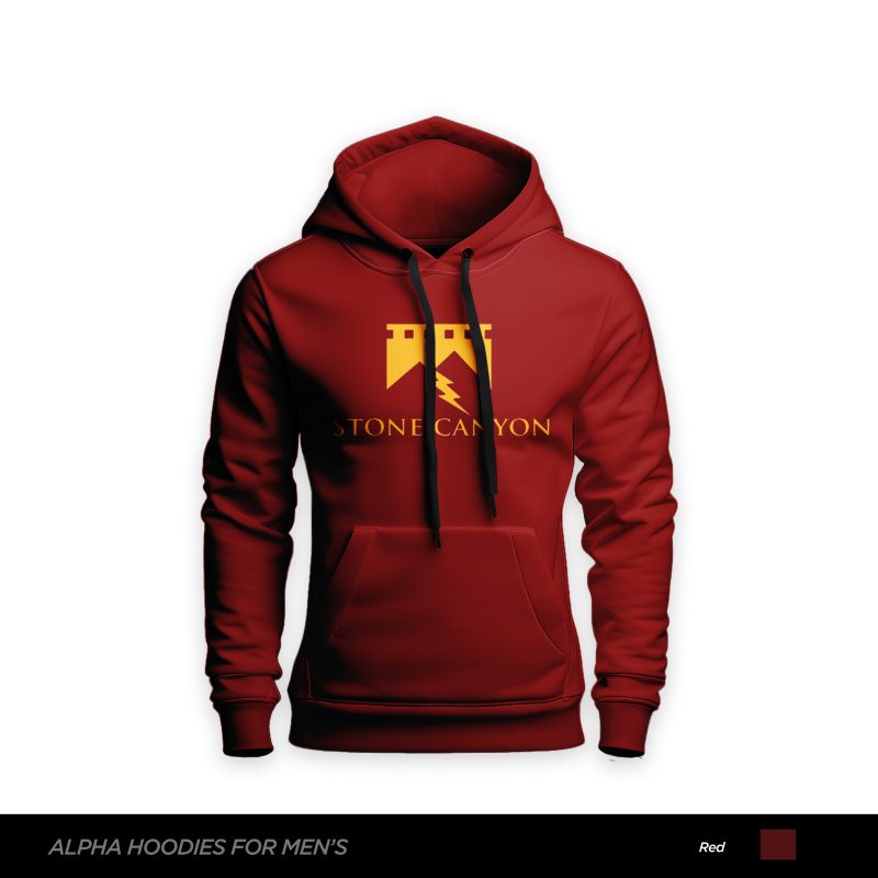Stone Canyon Printed Red Hoodie For Men Stone Canyon Printed Red Hoodie For Men