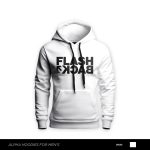 Flash Back Printed White Hoodie For Men