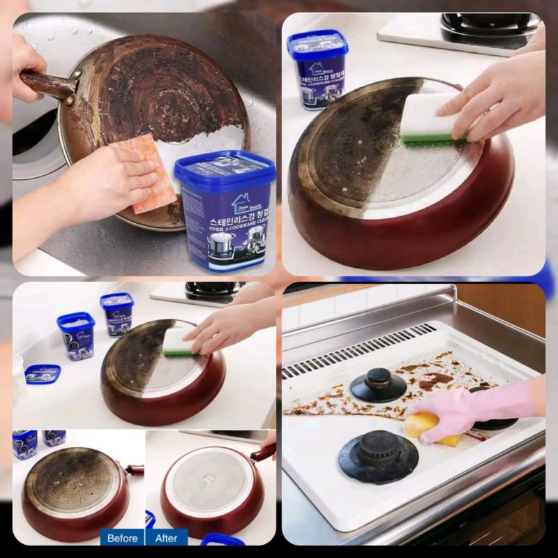Cookware Cleaner – Heavy-Duty Paste for Burnt Grease & Stains