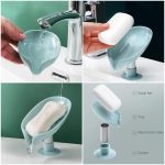 Hydraulic Soap Dish – Leaf-Style Drain Tray with Suction Base