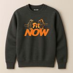 Fit Now Printed Charcoal Sweatshirt for Men