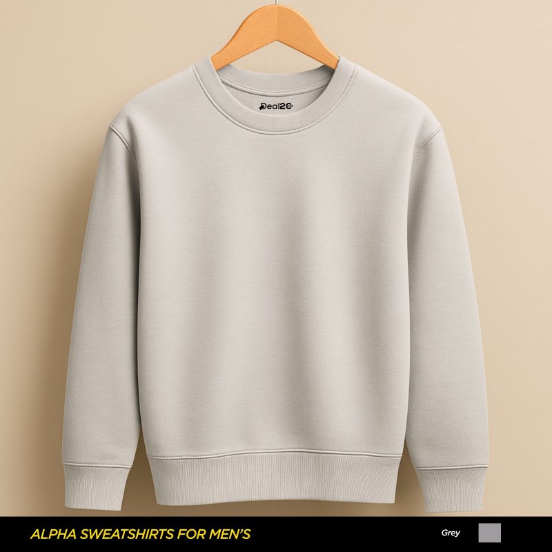 Pure Plain Grey Sweatshirt for Men Pure Plain Grey Sweatshirt for Men