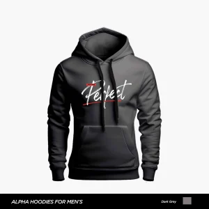 You Are Perfect Printed Dark Grey Hoodie For Men