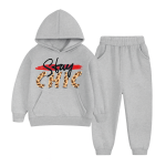 Heather Grey Stay Chic Hooded Tracksuit For Kids - Heather Grey