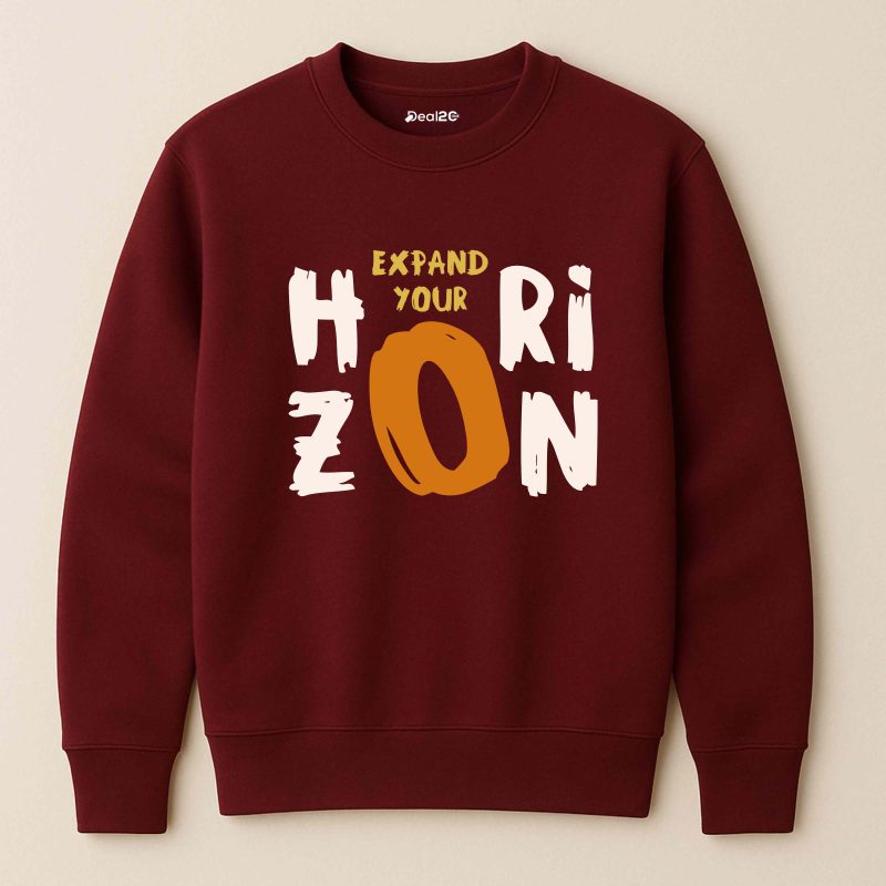 Expand Horizon Printed Maroon Sweatshirt for Men