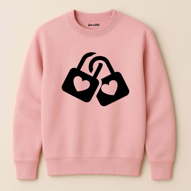Soul Lock Printed Pink Sweatshirt for Women