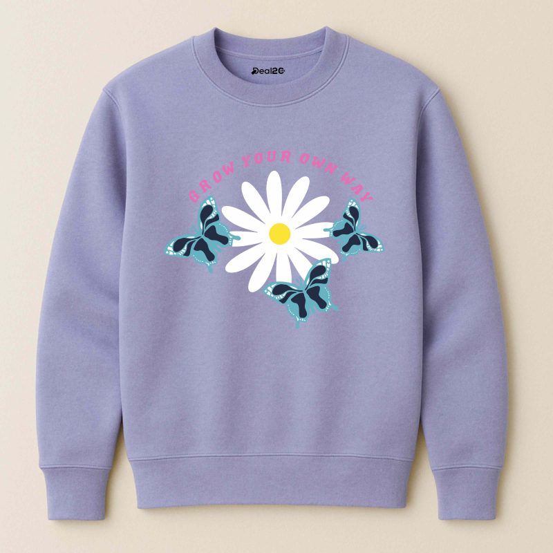 Grow Your Way Printed Purple Sweatshirt for Women