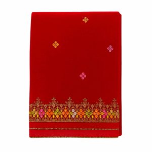 Velvet Multi-Embroidered Border Dupatta Shawl – 2.5 Gazz