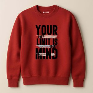 Your Mind Printed Red Sweatshirt for Men