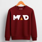 Mad Printed Maroon Sweatshirt for Tween Kids