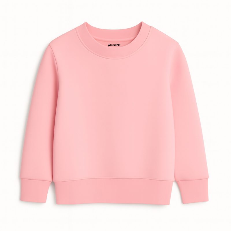 Pink Plain Sweatshirt for Girls