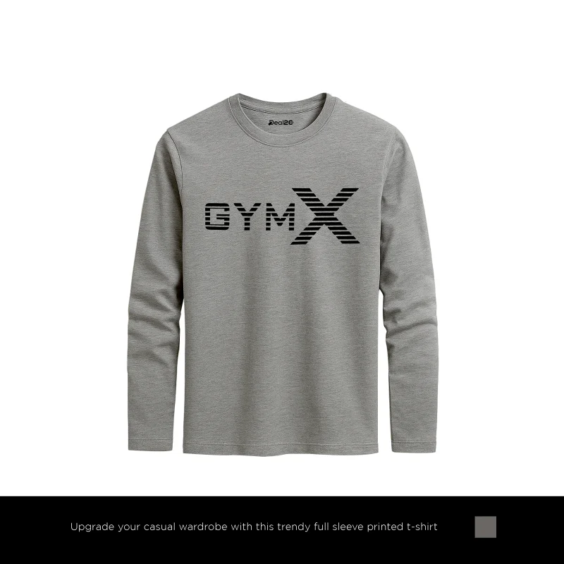 Core Gym X Printed Charcoal Long Sleeve T-Shirt for Men Core Gym X Printed Charcoal Long Sleeve T-Shirt for Men