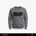 Iron Addict Printed Grey Sweatshirt for Men