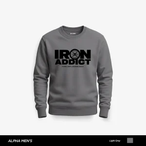 Iron Addict Printed Grey Sweatshirt for Men