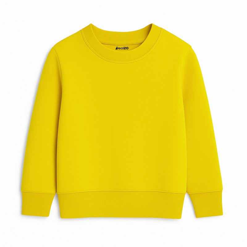 Yellow Plain Sweatshirt for Kids - Unisex