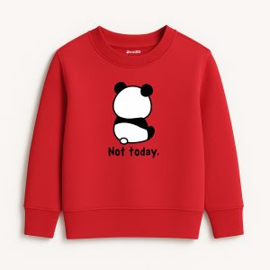 Not Today Printed Red Sweatshirt for Girls