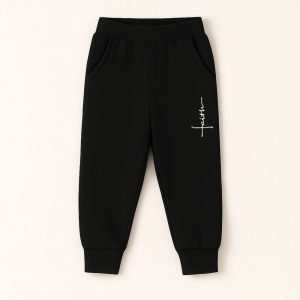 Faith Logo Black Sweatpant for Unisex