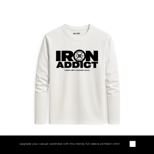 Iron Goals Printed White Long Sleeve T-Shirt for Men