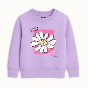 Best Flower Printed Purple Sweatshirt for Girls