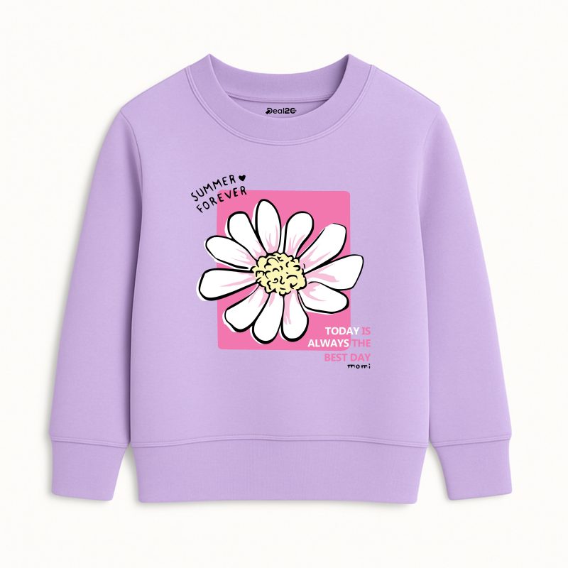 Best Flower Printed Purple Sweatshirt for Girls