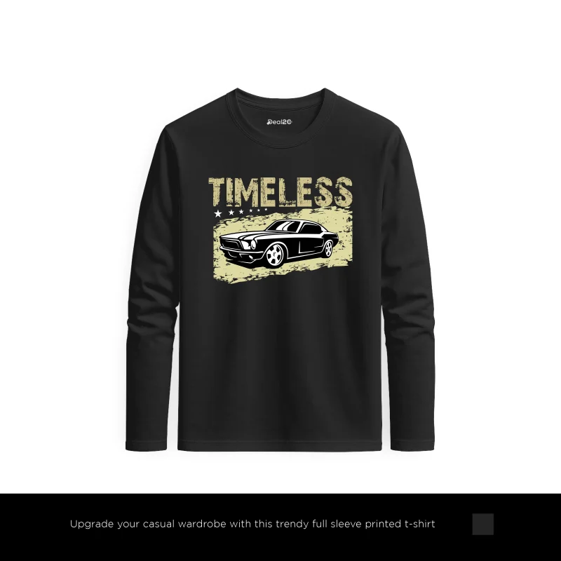 Timeless Drive Printed Black Long Sleeve T-Shirt for Men Timeless Drive Printed Black Long Sleeve T-Shirt for Men