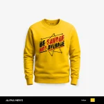 Savage Star Printed Yellow Sweatshirt for Men