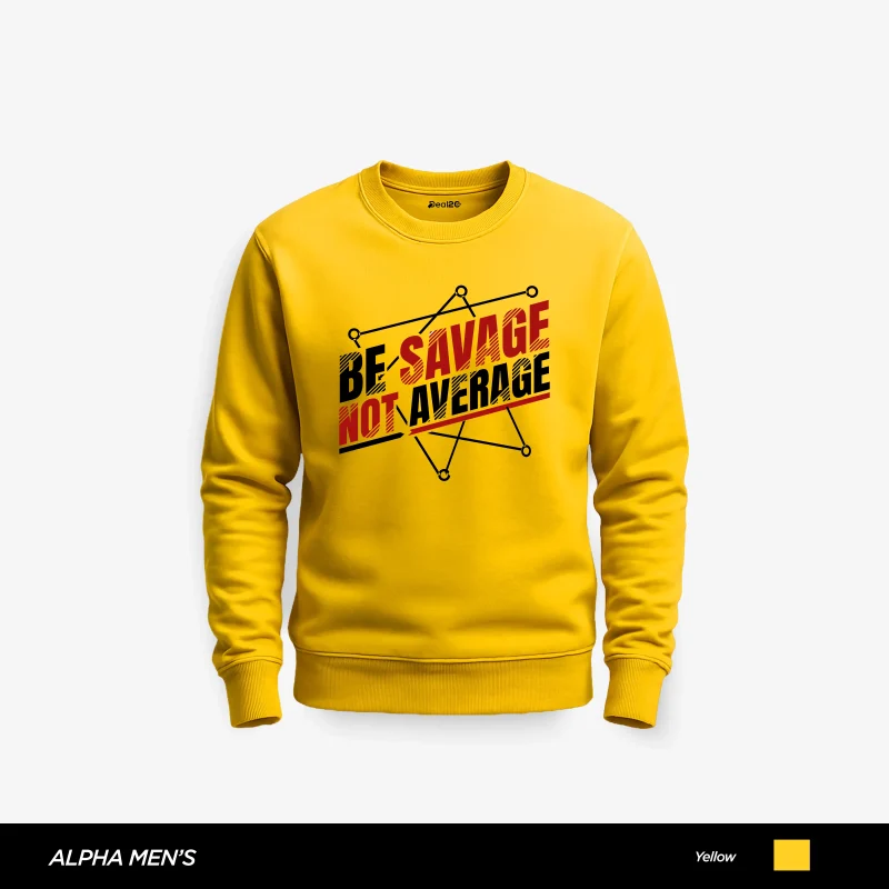 Savage Star Printed Yellow Sweatshirt for Men Savage Star Printed Yellow Sweatshirt for Men