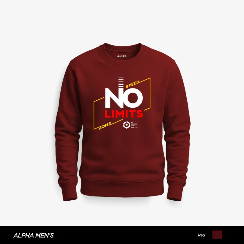 No Speed Limits Printed Red Sweatshirt for Men No Speed Limits Printed Red Sweatshirt for Men
