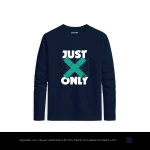 Just Only Printed Navy Blue Long Sleeve T-Shirt for Men