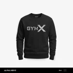 GYM X Zone Printed Black Sweatshirt for Men
