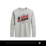 Be Savage Printed Heather Grey Long Sleeve T-Shirt for Men