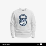 Go Work Out Printed White Sweatshirt for Men