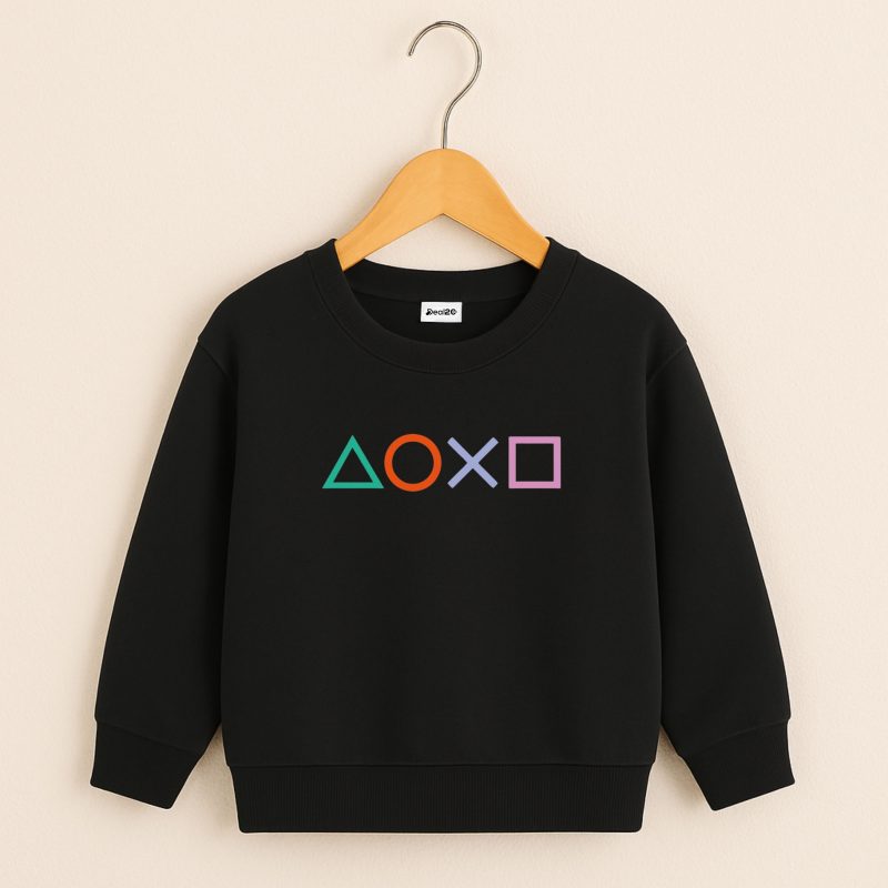 Combo Four Printed Black Sweatshirt for Young Kids