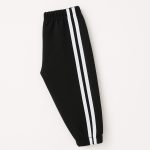 Black Double Stripe Sweatpant for Girls