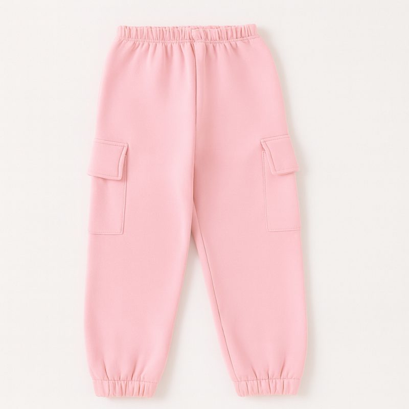 Pink Cargo Style Sweatpant For Girls