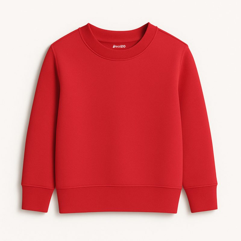 Red Plain Sweatshirt for Kids - Unisex
