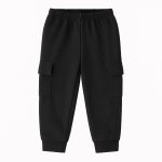 Black Cargo Pocket Sweatpant For Kids