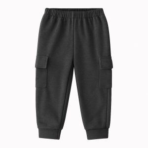 Charcoal Cargo Pocket Sweatpant For Kids