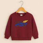 Fast Car Printed Maroon Sweatshirt for Young Kids