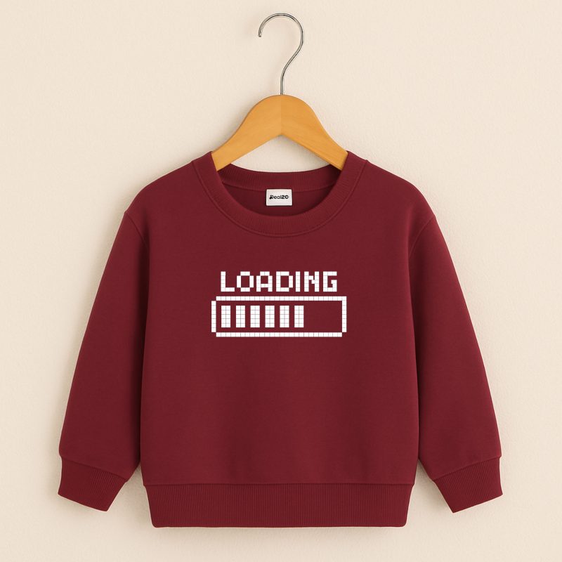 Loading Logo Printed Maroon Sweatshirt for Young Kids