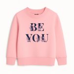 Be You Printed Pink Sweatshirt for Girls