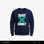 Just Vibe Only Printed Navy Blue Sweatshirt for Men