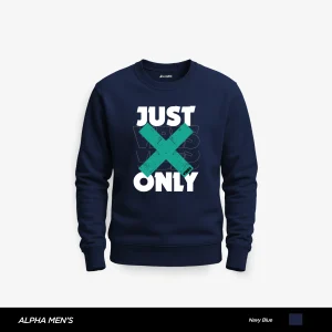 Just Vibe Only Printed Navy Blue Sweatshirt for Men