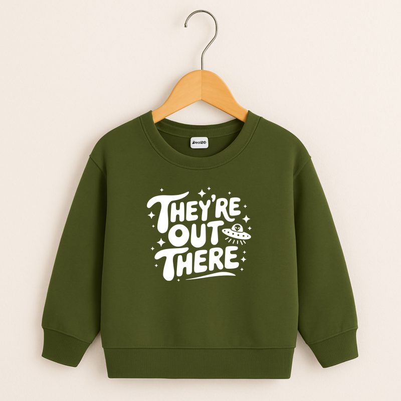 They Out Printed Army Green Sweatshirt for Young Kids