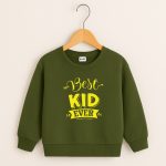 Best Kid Printed Army Green Sweatshirt for Young Kids