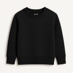 Black Plain Sweatshirt for Kids - Unisex